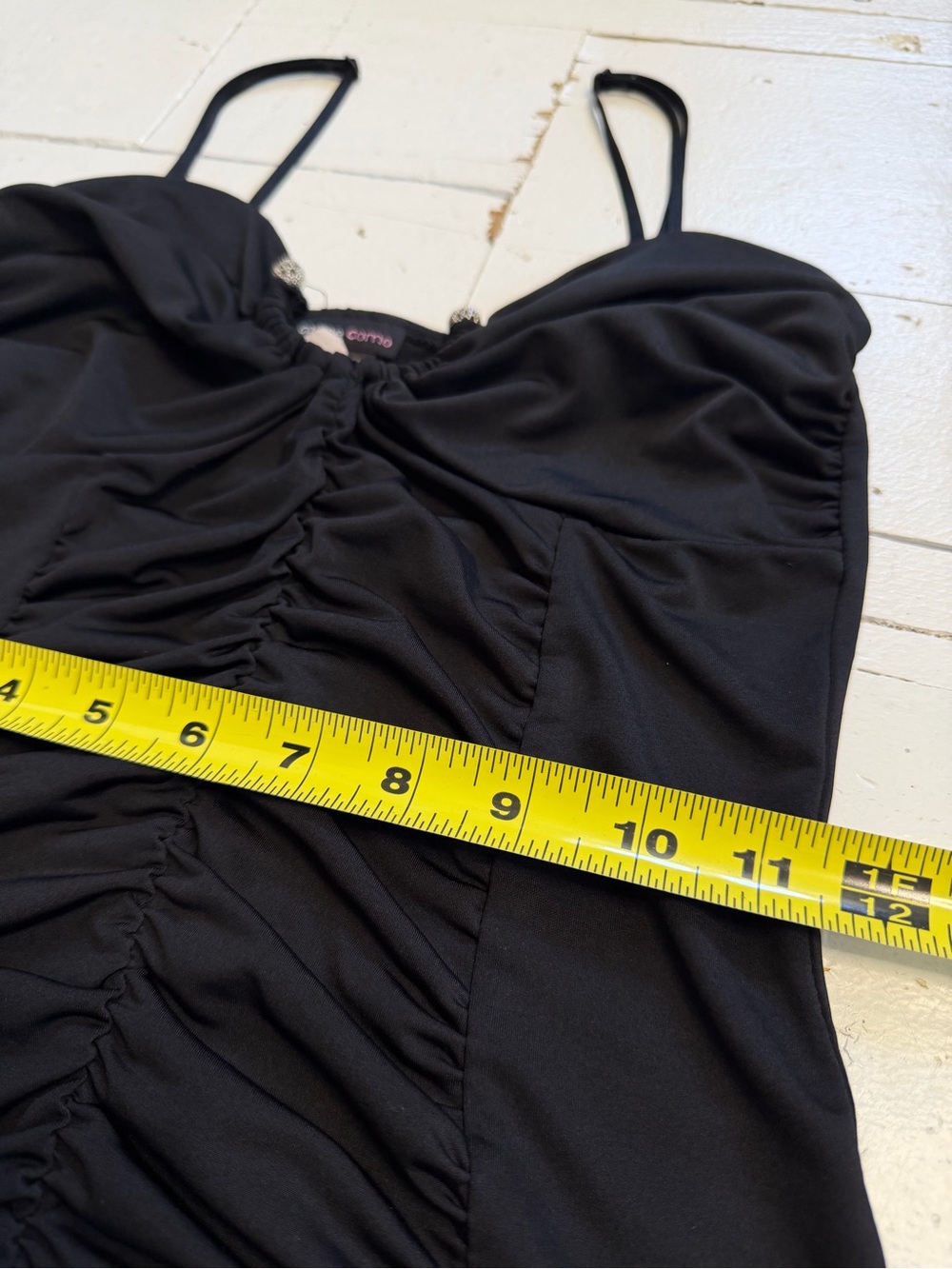 Vintage Come Como Black Ruched Tank Top - Picture 7 of 9